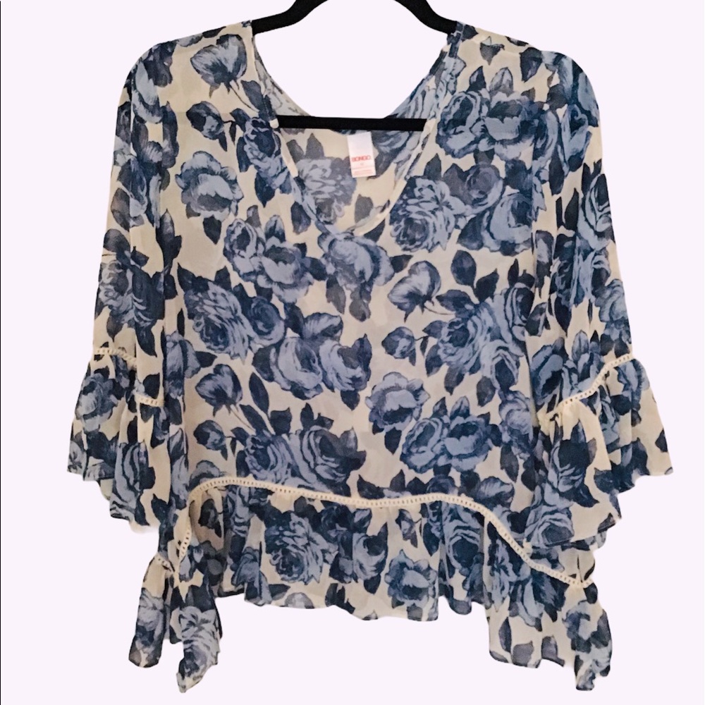 Bongo Boho Floral Romantic Blouse